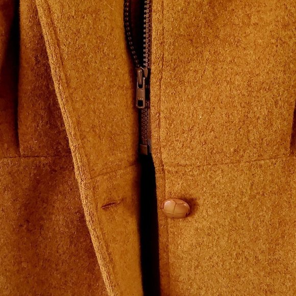 80's Mustard Yellow Wool Jacket, Slightly Distressed Jacket, Size 8 Medium - Picture 6 of 15
